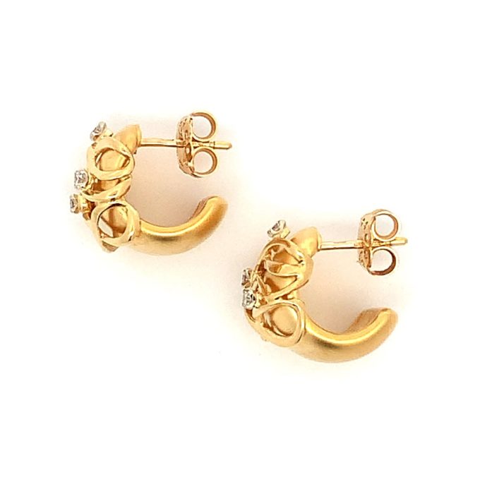 Charles Garnier Diamond Set Gold Earrings - Image 2