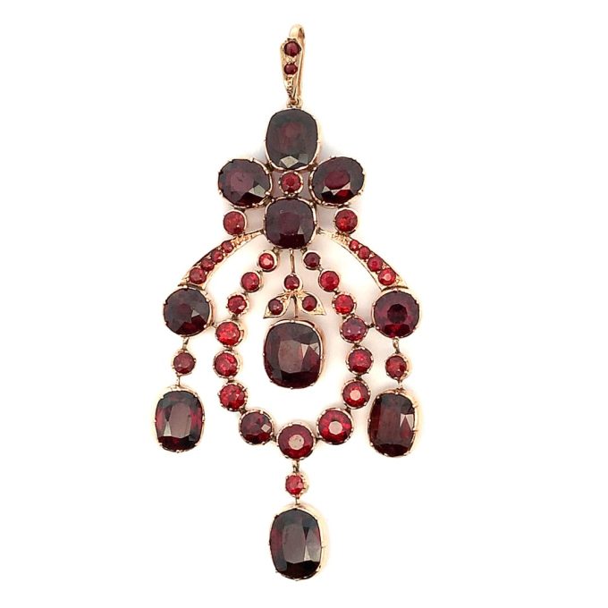 Antique Georgian Renaissance Garnet Pendant - Image 2