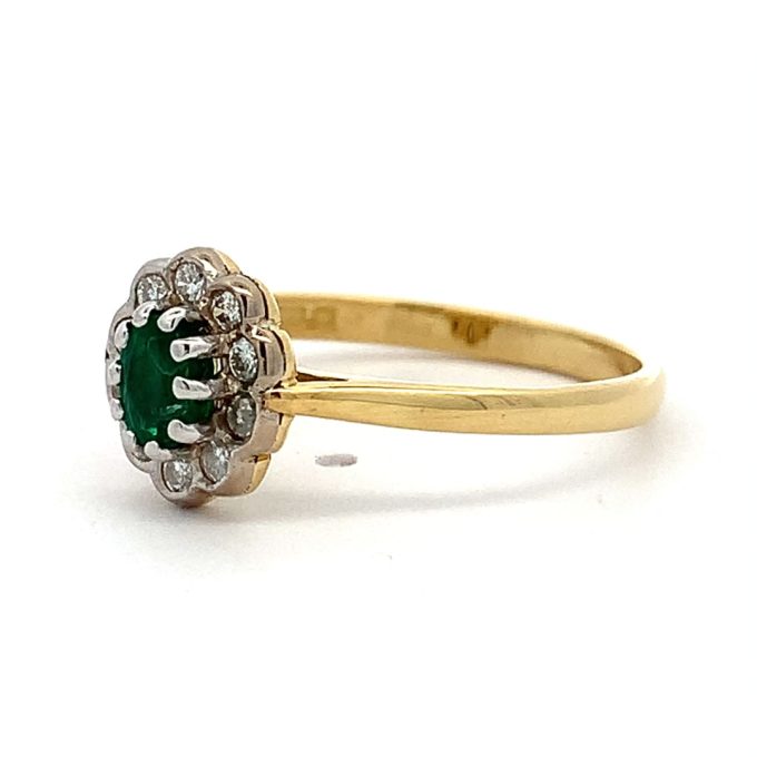 Emerald and Diamond Cluster Ring - Image 3