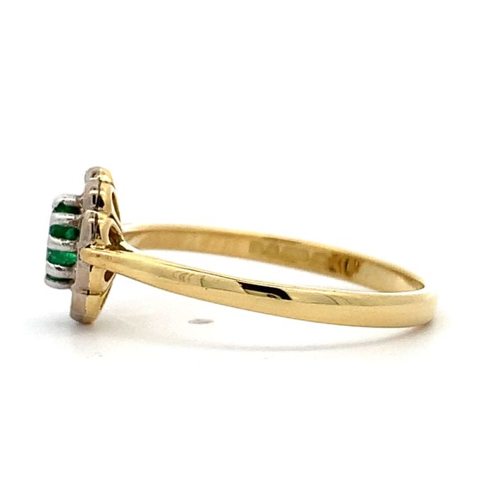 Emerald and Diamond Cluster Ring - Image 2