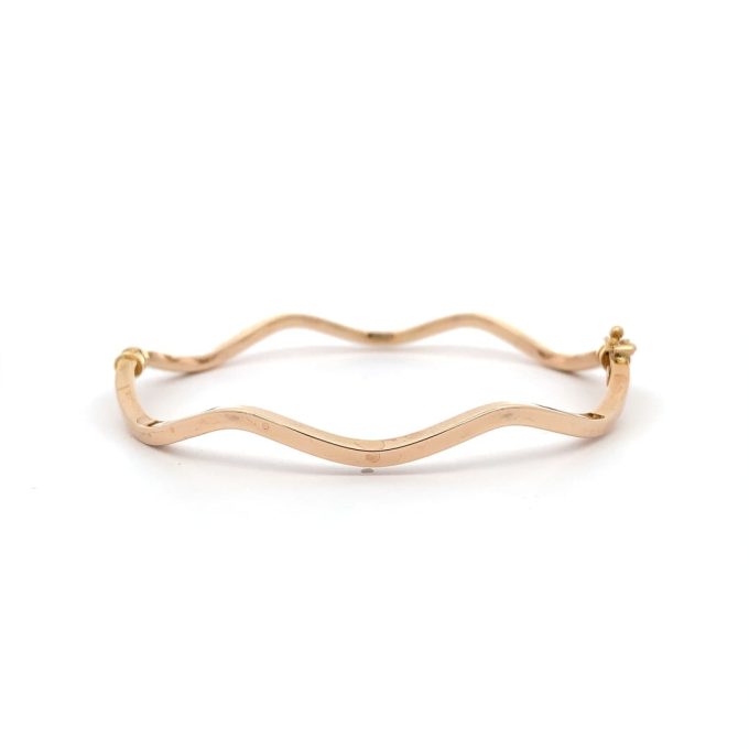 9 Carat Yellow Gold Wave Bangle