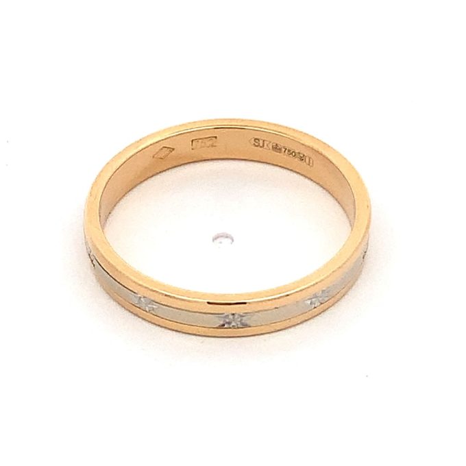 18ct Two Colour Gold Ladies Band - Image 2