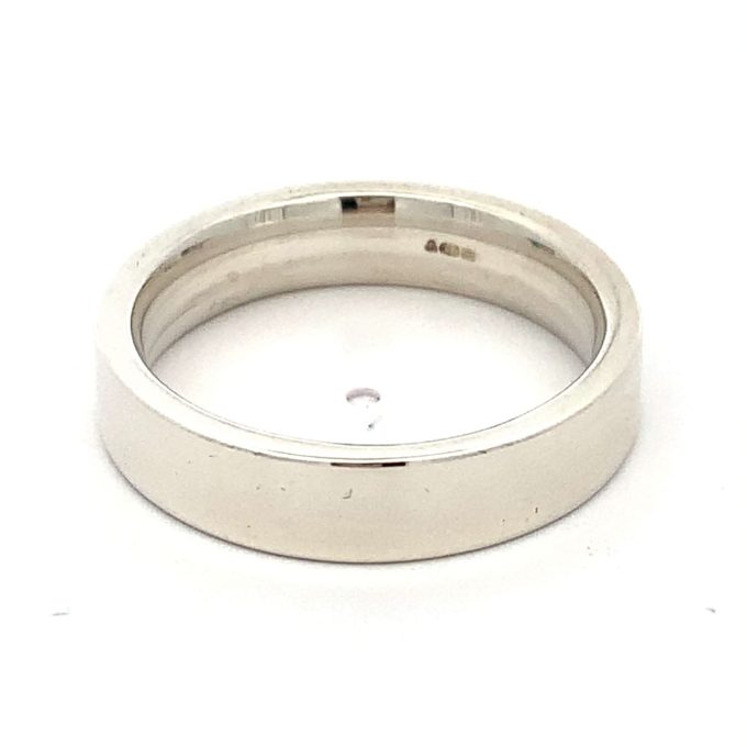 Gents Silver Flat Court Band - Image 2