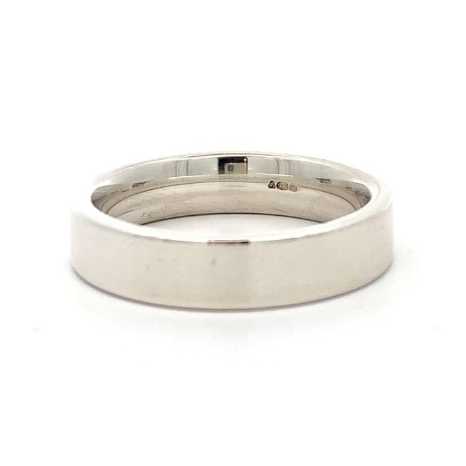 Gents Silver Flat Court Band