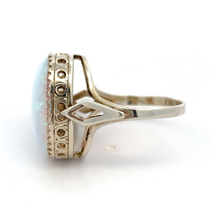 Cultured Opal Silver Dress Ring - Image 3