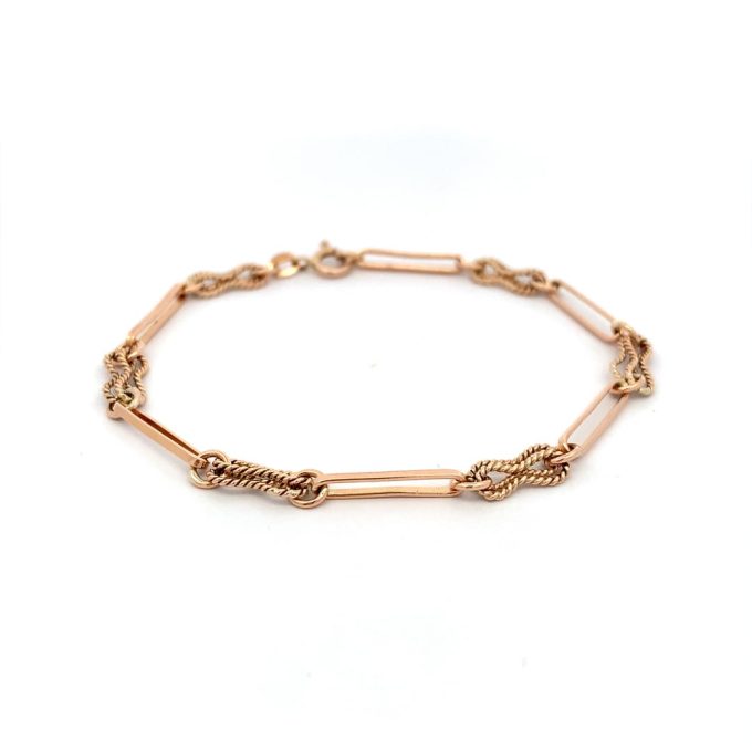 Rose Gold Fancy Link Bracelet