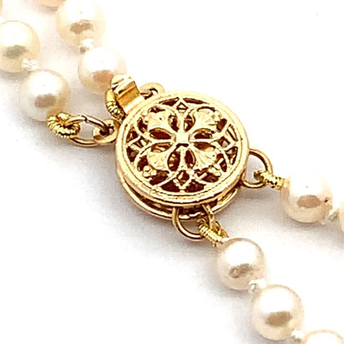 Two Row Graduated Pearl Necklace - Image 3
