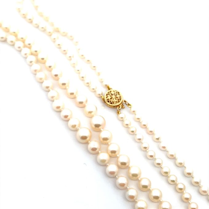 Two Row Graduated Pearl Necklace - Image 4