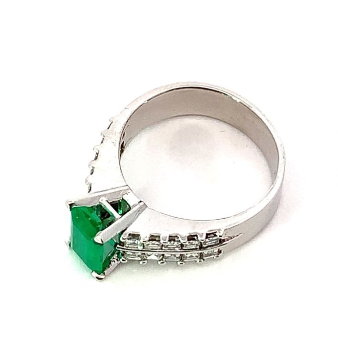 1.20ct Emerald and Diamond Tall Dress Ring - Image 3