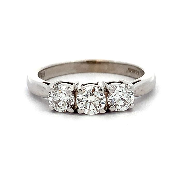 0.75ct Diamond White Gold Trilogy Ring
