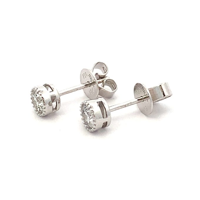 0.38ct Diamond White Gold Stud Earrings - Image 2