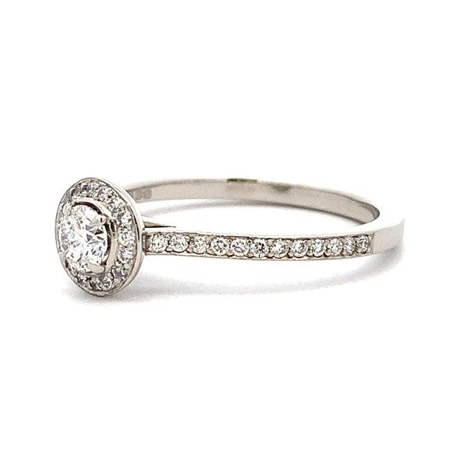 Boodles Diamond Halo Platinum Solitaire Ring - Image 2