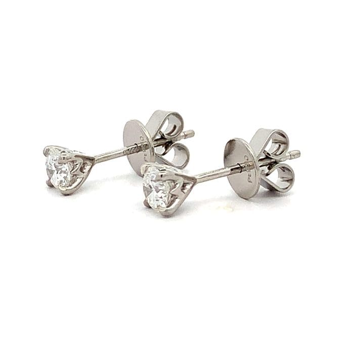 0.66ct Diamond Platinum Stud Earrings - Image 2